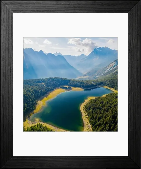 Framed Print : Valmalenco (IT), Aerial view of the lake Palù Framed Print : Valmalenco (IT), Aerial view of the lake Palù