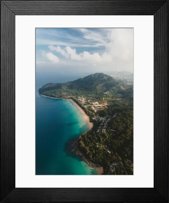 Framed Print : Sunrise Aerial shot in Kamala Beach, Phuket, Thailand, Southeast Asia Framed Print : Sunrise Aerial shot in Kamala Beach, Phuket, Thailand, Southeast Asia