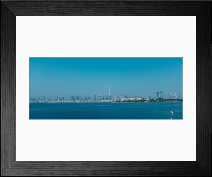 Framed Print : Dubai downtown city landscape view with sea in the front Framed Print : Dubai downtown city landscape view with sea in the front