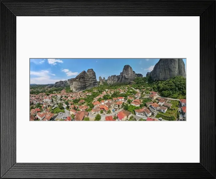 Framed Print : Drone view at the town of Kastraki at Meteore on Greece Framed Print : Drone view at the town of Kastraki at Meteore on Greece