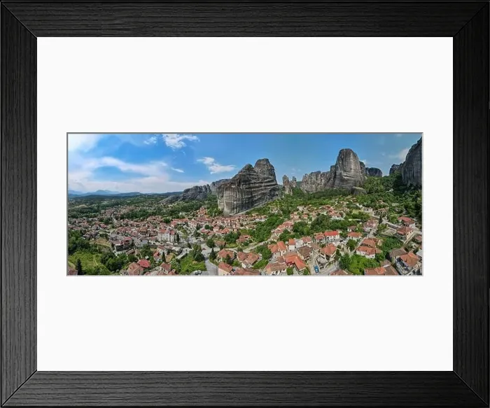 Framed Print : Drone view at the town of Kastraki at Meteore on Greece Framed Print : Drone view at the town of Kastraki at Meteore on Greece