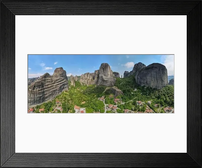 Framed Print : Drone view at the town of Kastraki at Meteore on Greece Framed Print : Drone view at the town of Kastraki at Meteore on Greece