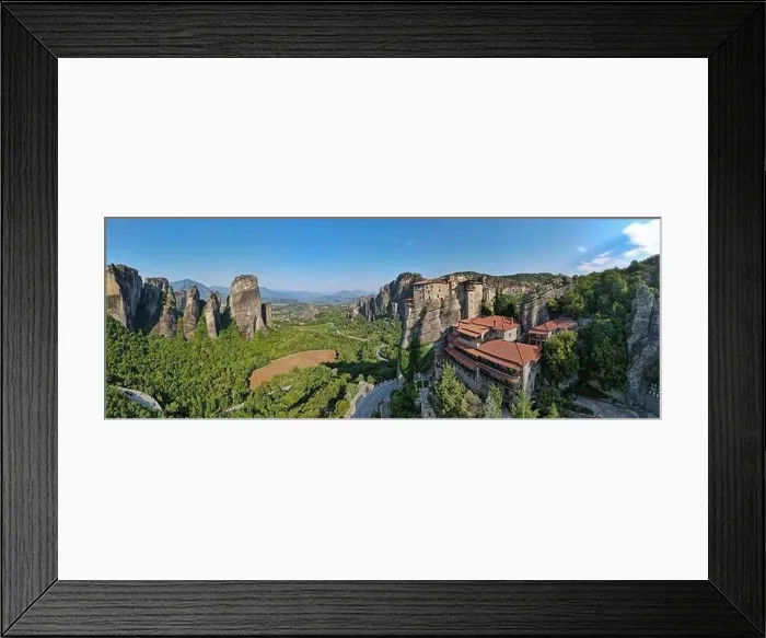 Framed Print : Drone view at the monastery at Meteore on Greece Framed Print : Drone view at the monastery at Meteore on Greece