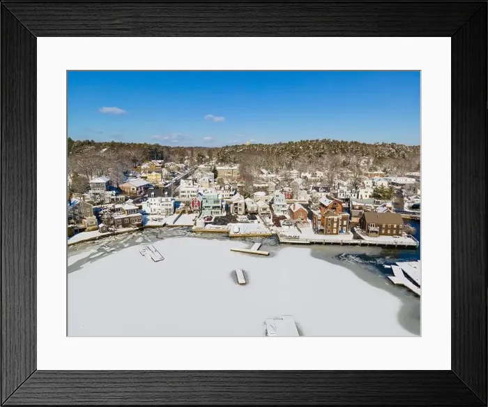 Framed Print : Manchester historic town center and harbor aerial view, Manchester by the sea, Cape Ann, Massachusetts MA, USA Framed Print : Manchester historic town center and harbor aerial view, Manchester by the sea, Cape Ann, Massachusetts MA, USA