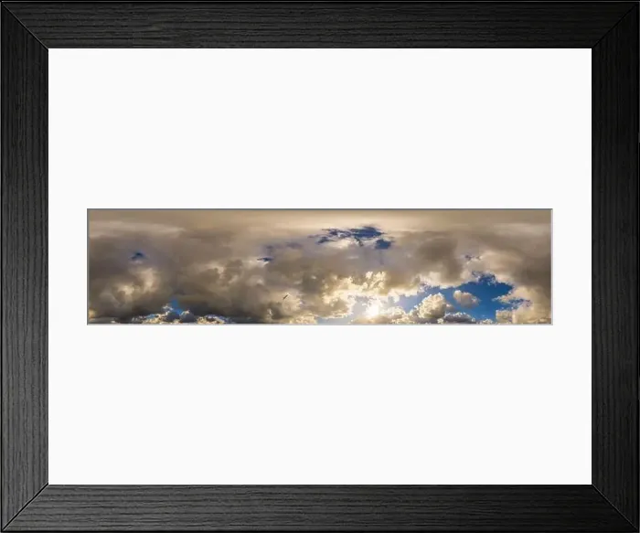 Framed Print : Dark blue sunset sky panorama with Cumulus clouds Framed Print : Dark blue sunset sky panorama with Cumulus clouds