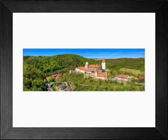Framed Print : Aerial view of castle Krivoklat in Czech republic Framed Print : Aerial view of castle Krivoklat in Czech republic
