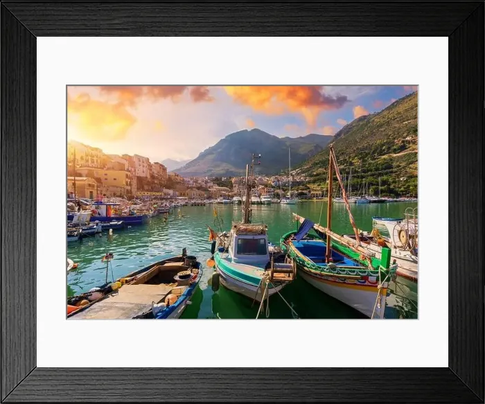 Framed Print : Castellammare del Golfo town (Gulf of Castellammare) on Mediterranean Sea Framed Print : Castellammare del Golfo town (Gulf of Castellammare) on Mediterranean Sea