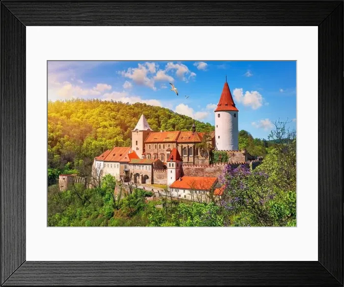 Framed Print : Aerial view of castle Krivoklat in Czech republic Framed Print : Aerial view of castle Krivoklat in Czech republic
