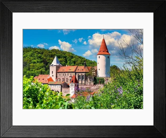 Framed Print : Aerial view of castle Krivoklat in Czech republic Framed Print : Aerial view of castle Krivoklat in Czech republic
