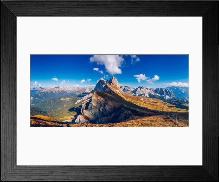 Framed Print : Seceda in autumn in South Tyrol in the Alps of North Italy Framed Print : Seceda in autumn in South Tyrol in the Alps of North Italy