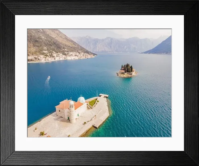 Framed Print : Picturesque island st. George and temple Gospa od Skrpela Framed Print : Picturesque island st. George and temple Gospa od Skrpela