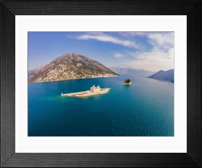 Framed Print : Picturesque island st. George and temple Gospa od Skrpela Framed Print : Picturesque island st. George and temple Gospa od Skrpela