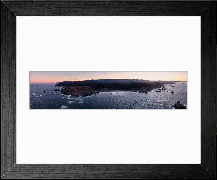 Framed Print : Cape Ferrelo and Lone Ranch Beach in Brookings, Oregon. Aerial Panorama at sunrise Framed Print : Cape Ferrelo and Lone Ranch Beach in Brookings, Oregon. Aerial Panorama at sunrise