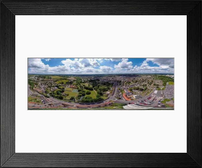 Framed Print : A 360 degree aerial photo of the St Edmundsbury Cathedral in Bury St Edmunds, Suffolk, UK
