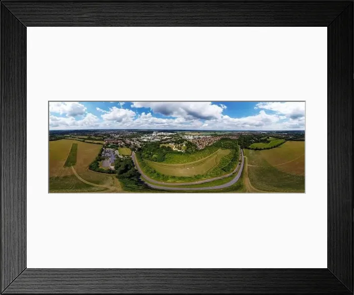 Framed Print : A 360 degree aerial photo of the Bury Bat on the outskirts of Bury St Edmunds in Suffolk, UK Framed Print : A 360 degree aerial photo of the Bury Bat on the outskirts of Bury St Edmunds in Suffolk, UK