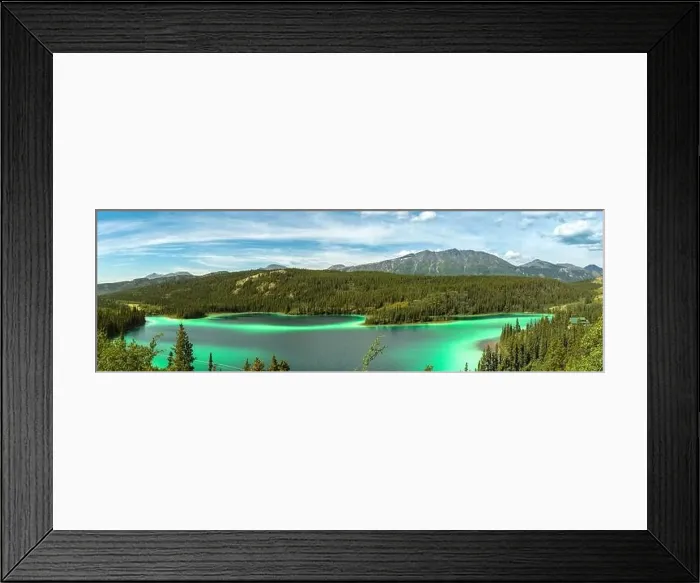 Framed Print : Stunning turquoise green lake in northern Canada
