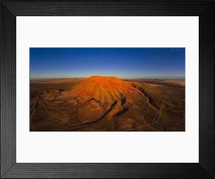 Framed Print : Aerial Panoramic view of the Volcanic Mountain of Montana Roja Fuerteventura Framed Print : Aerial Panoramic view of the Volcanic Mountain of Montana Roja Fuerteventura