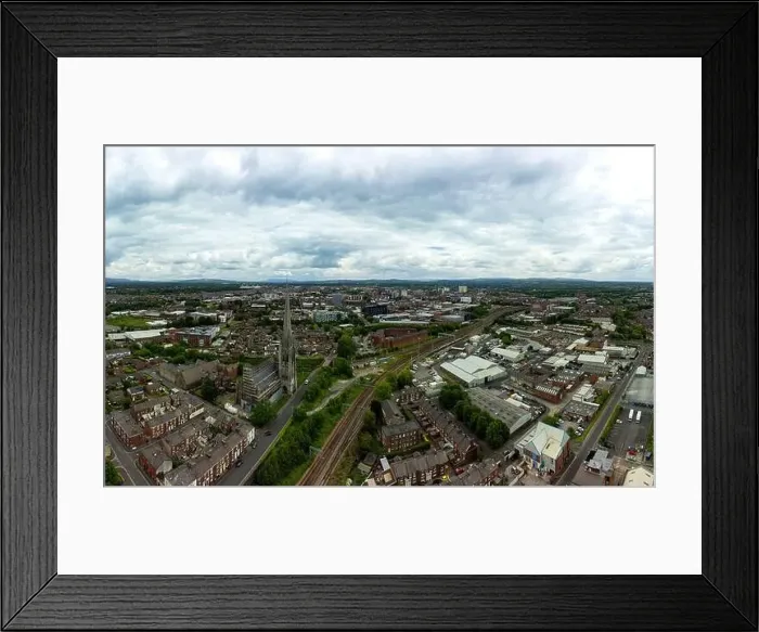 Framed Print : Aerial Panoramic View of Lancashire England Framed Print : Aerial Panoramic View of Lancashire England