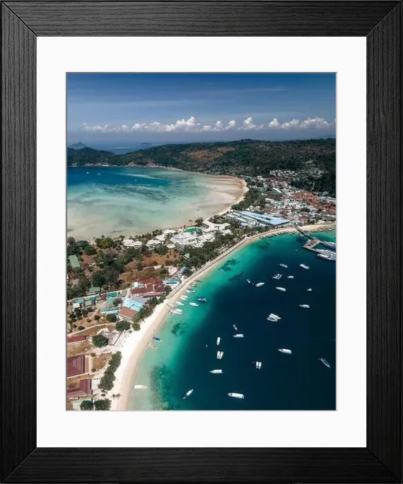 Framed Print : Many boats sailing the turquoise waters of Koh Phi Phi Don, Thailand Framed Print : Many boats sailing the turquoise waters of Koh Phi Phi Don, Thailand