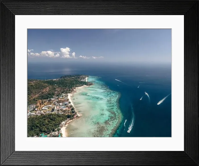 Framed Print : Many boats sailing the turquoise waters of Koh Phi Phi Don, Thailand Framed Print : Many boats sailing the turquoise waters of Koh Phi Phi Don, Thailand