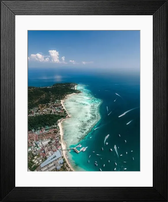 Framed Print : Many boats sailing the turquoise waters of Koh Phi Phi Don, Thailand Framed Print : Many boats sailing the turquoise waters of Koh Phi Phi Don, Thailand