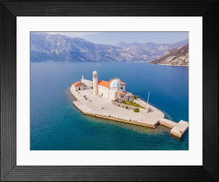 Framed Print : Picturesque island st. George and temple Gospa od Skrpela Framed Print : Picturesque island st. George and temple Gospa od Skrpela