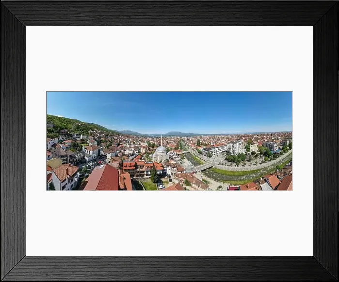Framed Print : Drone view at the town of Prizren on Kosovo Framed Print : Drone view at the town of Prizren on Kosovo