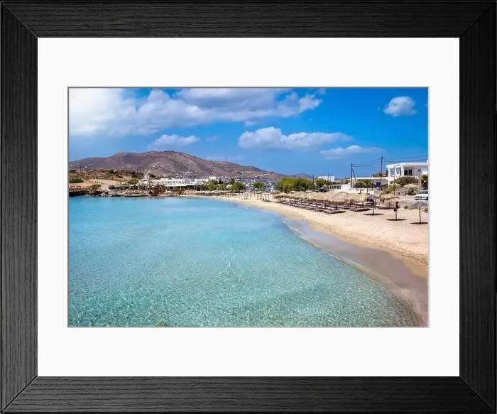 Framed Print : The popular beach at Agathopes, Syros island Framed Print : The popular beach at Agathopes, Syros island