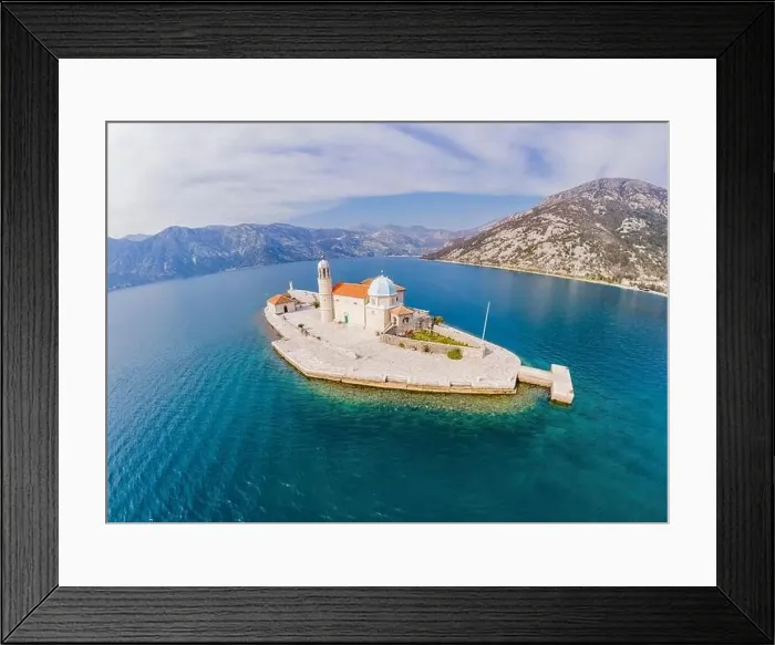 Framed Print : Picturesque island st. George and temple Gospa od Skrpela Framed Print : Picturesque island st. George and temple Gospa od Skrpela