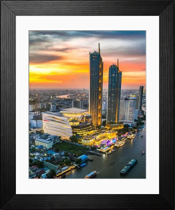 Framed Print : Aerial view of Icon Siam water front building in downtown Bangkok, Thailand Framed Print : Aerial view of Icon Siam water front building in downtown Bangkok, Thailand