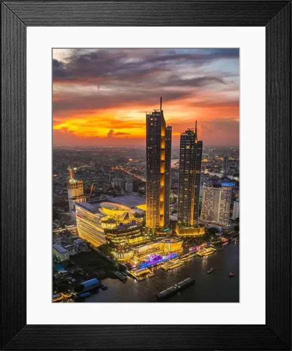 Framed Print : Aerial view of Icon Siam water front building in downtown Bangkok, Thailand Framed Print : Aerial view of Icon Siam water front building in downtown Bangkok, Thailand
