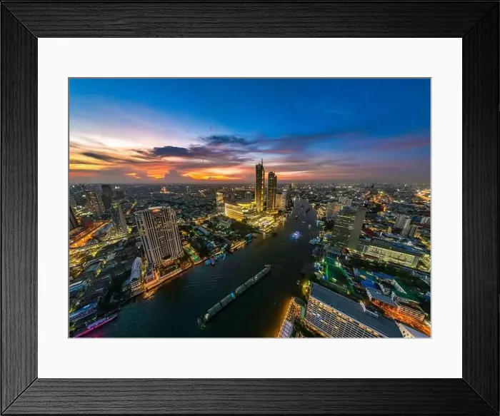 Framed Print : Aerial view of Icon Siam water front building in downtown Bangkok, Thailand Framed Print : Aerial view of Icon Siam water front building in downtown Bangkok, Thailand