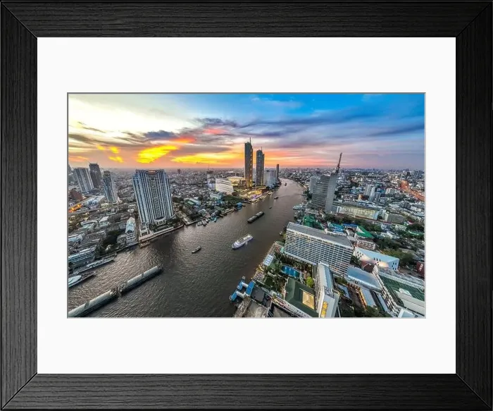 Framed Print : Aerial view of Icon Siam water front building in downtown Bangkok, Thailand Framed Print : Aerial view of Icon Siam water front building in downtown Bangkok, Thailand