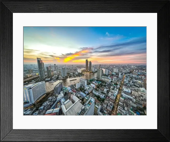 Framed Print : Aerial view of Icon Siam water front building in downtown Bangkok, Thailand