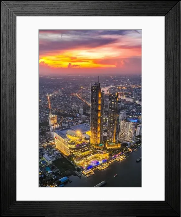 Framed Print : Aerial view of Icon Siam water front building in downtown Bangkok, Thailand Framed Print : Aerial view of Icon Siam water front building in downtown Bangkok, Thailand