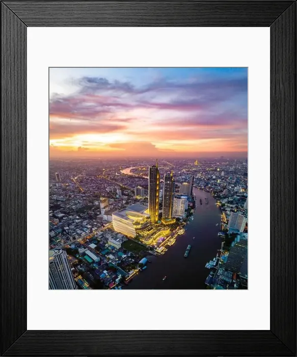 Framed Print : Aerial view of Icon Siam water front building in downtown Bangkok, Thailand Framed Print : Aerial view of Icon Siam water front building in downtown Bangkok, Thailand