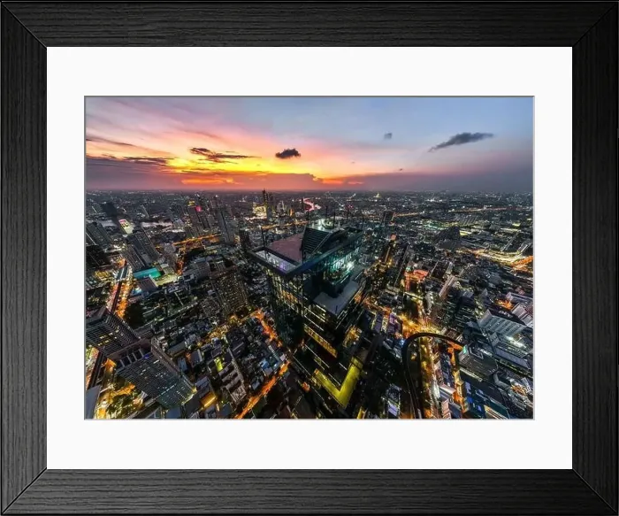 Framed Print : Aerial view of King Power Mahanakhon tower in Sathorn Silom central business district of Bangkok, Thailand Framed Print : Aerial view of King Power Mahanakhon tower in Sathorn Silom central business district of Bangkok, Thailand