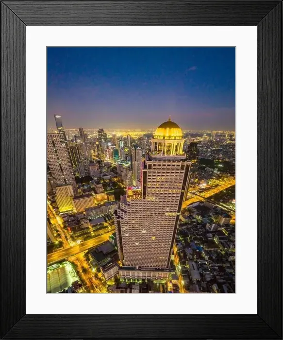 Framed Print : Aerial view of Saphan Taksin district near the Taksin bridge and Chao Phraya river, Bangkok, Thailand Framed Print : Aerial view of Saphan Taksin district near the Taksin bridge and Chao Phraya river, Bangkok, Thailand