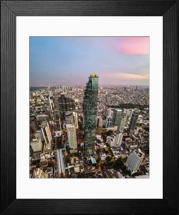 Framed Print : Aerial view of King Power Mahanakhon tower in Sathorn Silom central business district of Bangkok, Thailand Framed Print : Aerial view of King Power Mahanakhon tower in Sathorn Silom central business district of Bangkok, Thailand