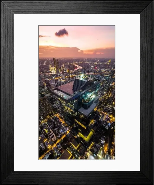 Framed Print : Aerial view of King Power Mahanakhon tower in Sathorn Silom central business district of Bangkok, Thailand Framed Print : Aerial view of King Power Mahanakhon tower in Sathorn Silom central business district of Bangkok, Thailand