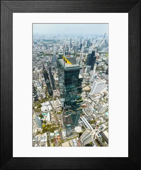 Framed Print : Aerial view of King Power Mahanakhon tower in Sathorn Silom central business district of Bangkok, Thailand Framed Print : Aerial view of King Power Mahanakhon tower in Sathorn Silom central business district of Bangkok, Thailand