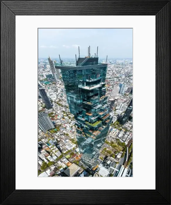 Framed Print : Aerial view of King Power Mahanakhon tower in Sathorn Silom central business district of Bangkok, Thailand Framed Print : Aerial view of King Power Mahanakhon tower in Sathorn Silom central business district of Bangkok, Thailand