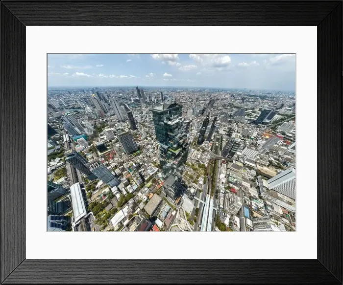 Framed Print : Aerial view of King Power Mahanakhon tower in Sathorn Silom central business district of Bangkok, Thailand Framed Print : Aerial view of King Power Mahanakhon tower in Sathorn Silom central business district of Bangkok, Thailand