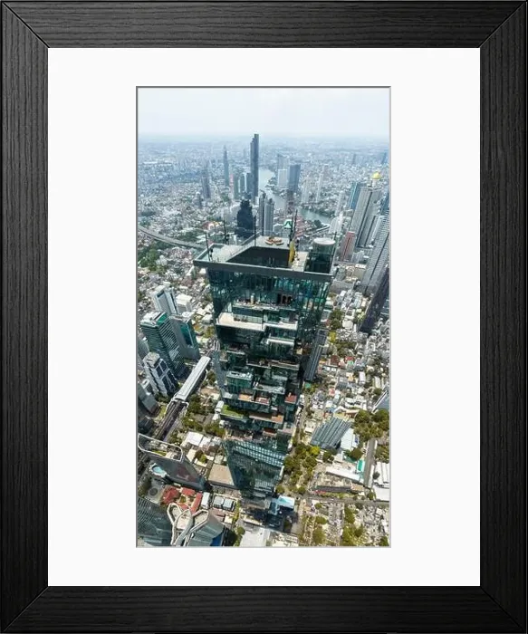 Framed Print : Aerial view of King Power Mahanakhon tower in Sathorn Silom central business district of Bangkok, Thailand Framed Print : Aerial view of King Power Mahanakhon tower in Sathorn Silom central business district of Bangkok, Thailand