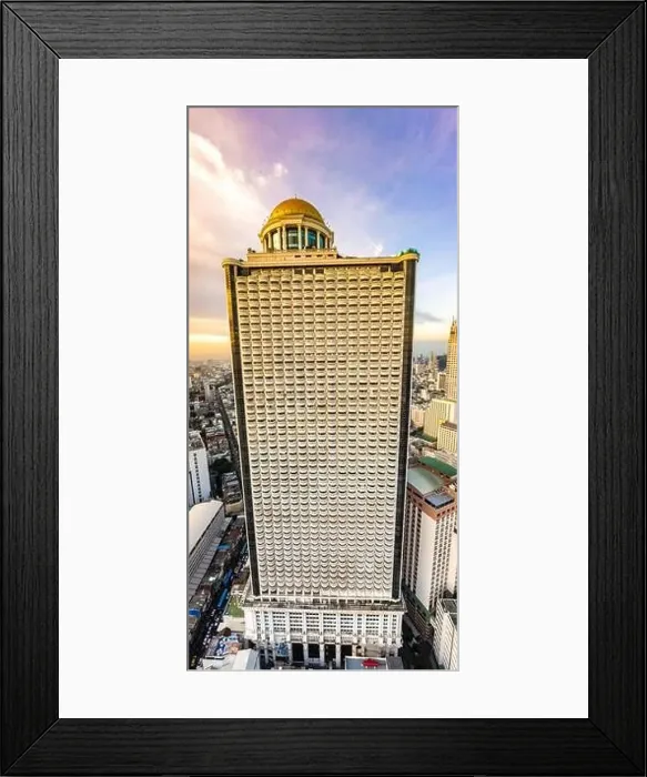 Framed Print : Aerial view of Saphan Taksin district near the Taksin bridge and Chao Phraya river, Bangkok, Thailand Framed Print : Aerial view of Saphan Taksin district near the Taksin bridge and Chao Phraya river, Bangkok, Thailand