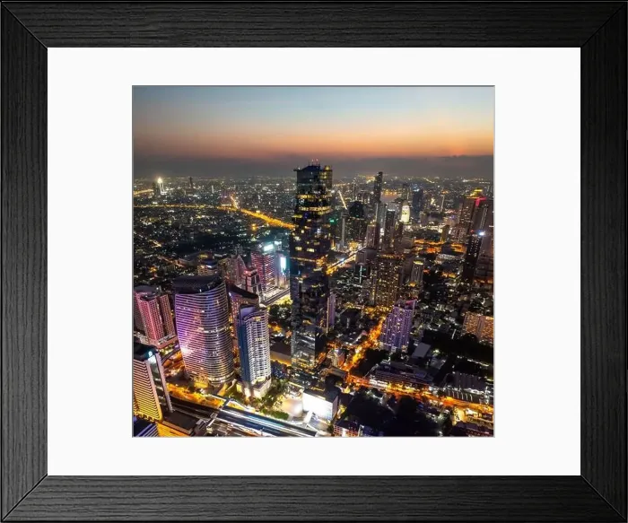 Framed Print : Aerial view of King Power Mahanakhon tower in Sathorn Silom central business district of Bangkok, Thailand Framed Print : Aerial view of King Power Mahanakhon tower in Sathorn Silom central business district of Bangkok, Thailand