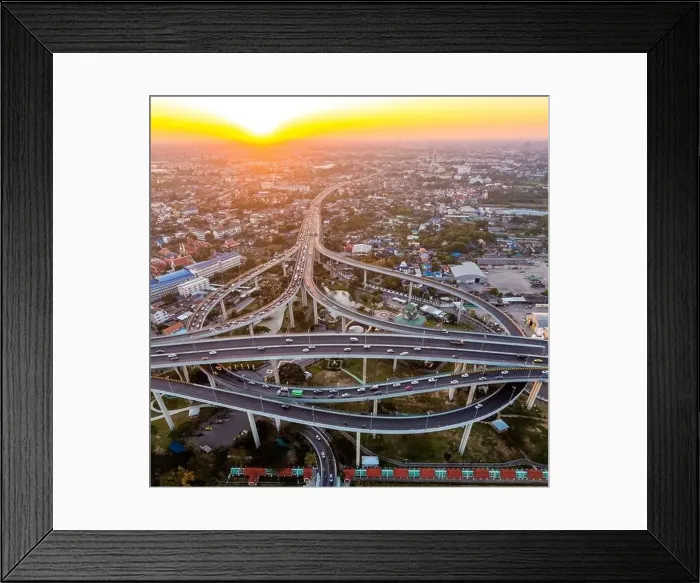 Framed Print : Aerial view of Bhumibol Bridge in Samut Prakan, Bangkok, Thailand Framed Print : Aerial view of Bhumibol Bridge in Samut Prakan, Bangkok, Thailand
