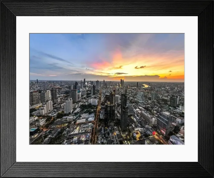 Framed Print : Aerial view of King Power Mahanakhon tower in Sathorn Silom central business district of Bangkok, Thailand Framed Print : Aerial view of King Power Mahanakhon tower in Sathorn Silom central business district of Bangkok, Thailand