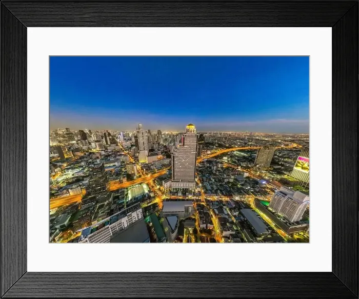 Framed Print : Aerial view of Saphan Taksin district near the Taksin bridge and Chao Phraya river, Bangkok, Thailand Framed Print : Aerial view of Saphan Taksin district near the Taksin bridge and Chao Phraya river, Bangkok, Thailand