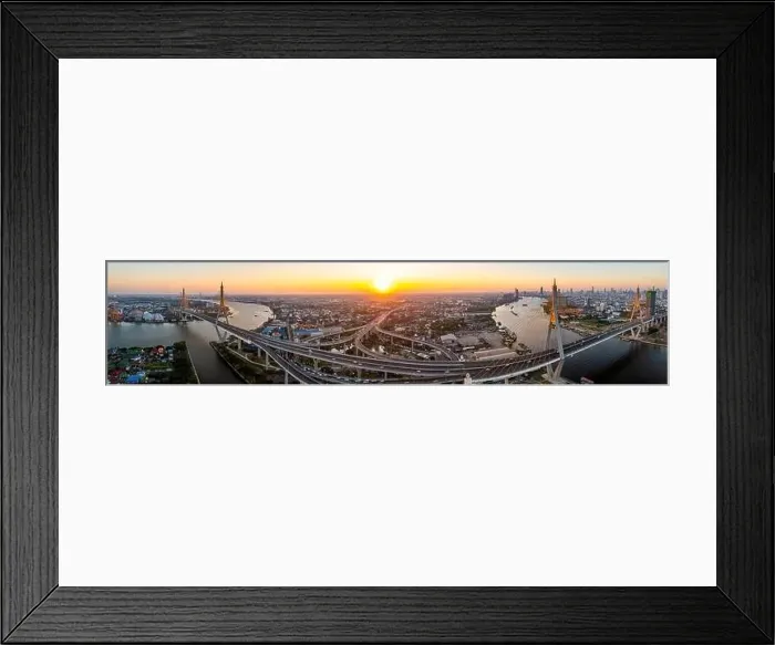 Framed Print : Aerial view of Bhumibol Bridge in Samut Prakan, Bangkok, Thailand Framed Print : Aerial view of Bhumibol Bridge in Samut Prakan, Bangkok, Thailand